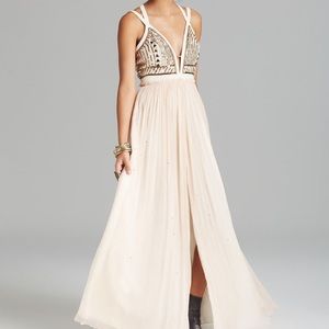 Golden Chalice Embellished Cutouts Maxi Dress